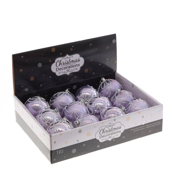 Набор из 12шт Украшение новогоднее &quot;Шар&quot;, D 8 см, L35 W27 H8,5 см