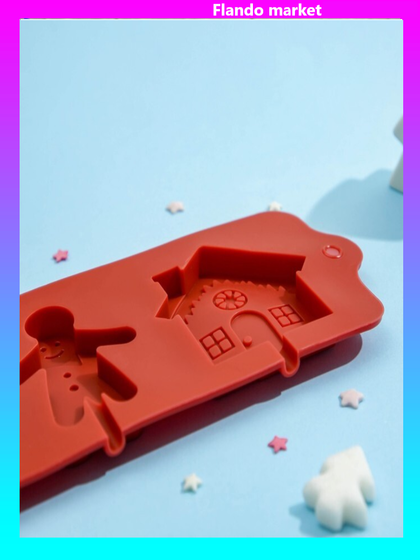 !09 Форма для леденцов «Дом для имбирного пряника», 31×9 см, 4 ячейки, цвет МИКС