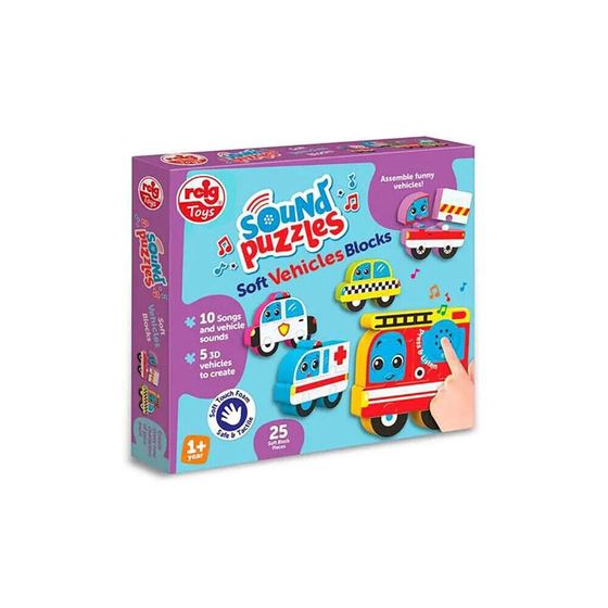 CLAUDIO REIG Sound Puzzles Soft Vehicles Blocks board game