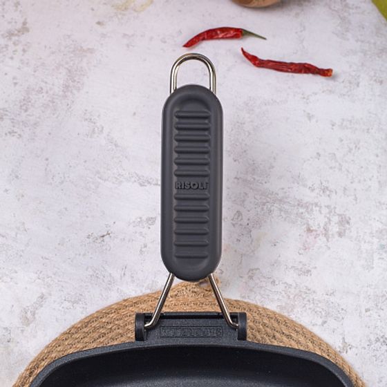 Гриль Saporelax 26x26см со складной силиконовой ручкой GREY
