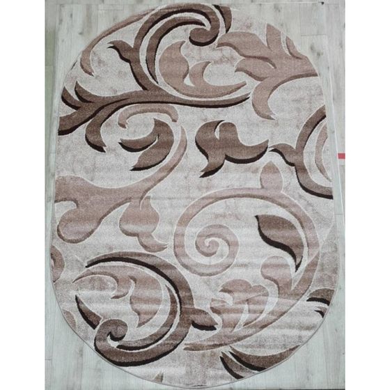 Ковёр овальный AVRORA, размер 80x150 см, дизайн beige/cream