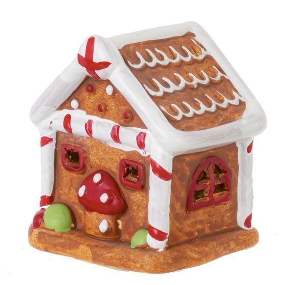 Фигурка декоративная с подсветкой &quot;Домик пряничный&quot;, L6,5 W6 H7,5 см,  LR44 2 шт.