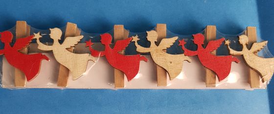 !Набор декоративных прищепок "Ангелочки" 6 штук