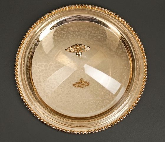 !Тортовница без крышки, 31,5 см, цвет металла золотой