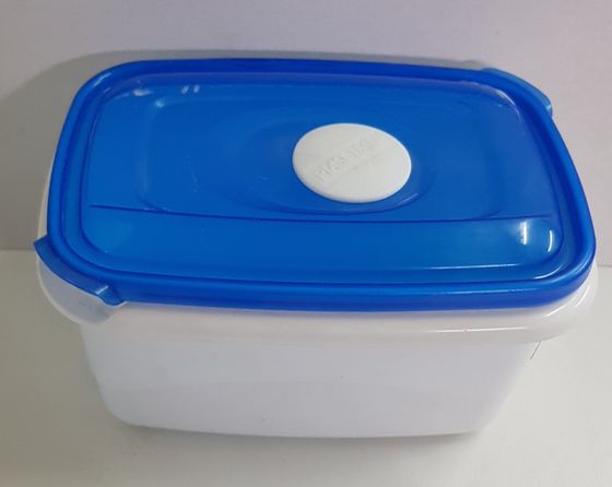 !Емкость для продуктов 3 предмета: круглая ДЕКО 0,5 л салатовая + прямоугольная 0,4 л. голубая + прямоугольная 0,6 л синяя