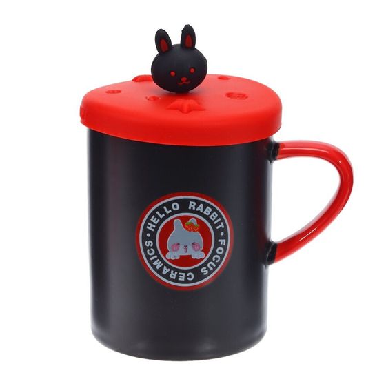 Кружка с крышкой, 400 мл, L12 W8,5 H14,5 см, дизайн микс