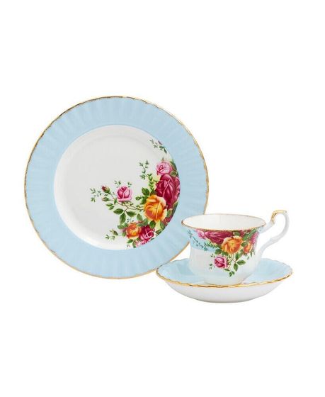 Old Country Roses Aqua 3 Piece Set