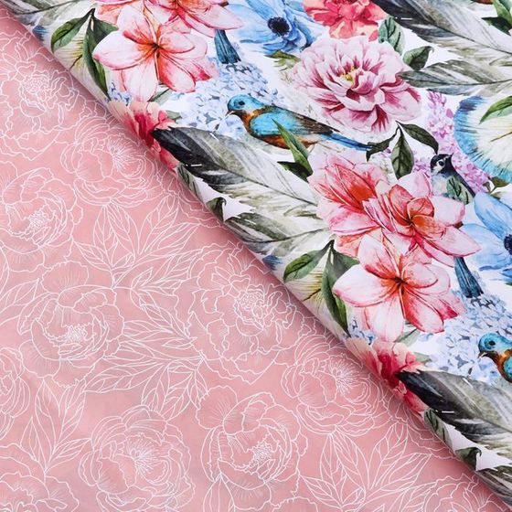 !09 Бумага (набор 2 листа) глянцевая двусторонняя "Цветы" 50 х 70 см.