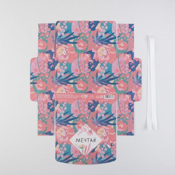 !Коробка складная двухсторонняя «Цветы», 16,5 × 12,5 × 5 см