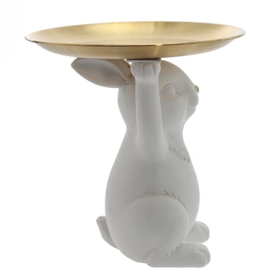 Фигурка декоративная &quot;Заяц&quot; с подносом, L20 W20 H21 см