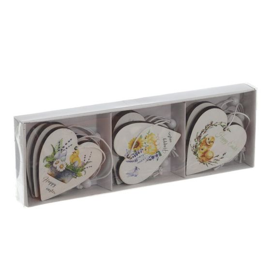 Набор из 9-ти изделий декоративных подвесных "Сердце" (5*0,5*6), L19,5 W6,5 H2 см