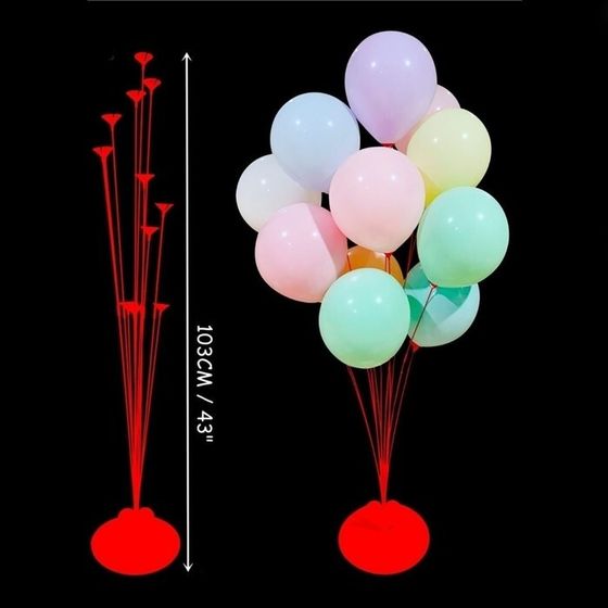 Стойка для воздушных шаров с подставкой, на 11 шаров, цвет красный