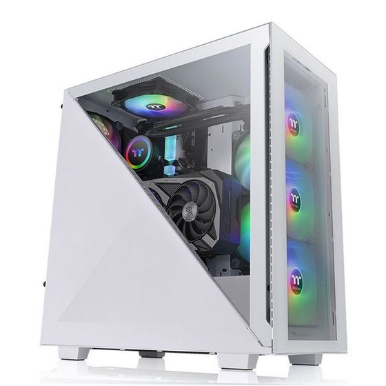 Корпус Thermaltake Divider 300 TG Snow ARGB CA-1S2-00M6WN-01 White/Win/SPCC/Tempered Glass*2/120mm Standard CA-1S2-00M6WN-01 Fan*1/120mm ARGB Fan*3 (