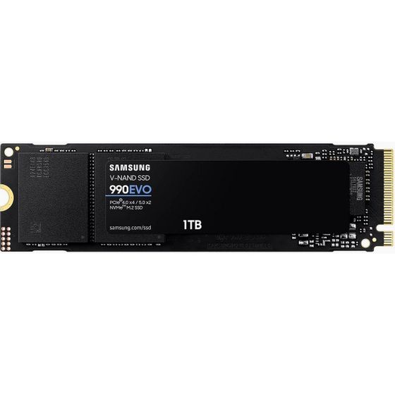 Накопитель SSD 1Tb Samsung 990 EVO, M.2, PCI-E 4.0 x4/5.0 x2, 3D MLC NAND [R/W - 5000/4200 MB/s]