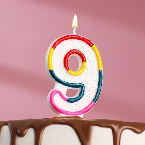 Свеча для торта «Цифра 9», 7 см