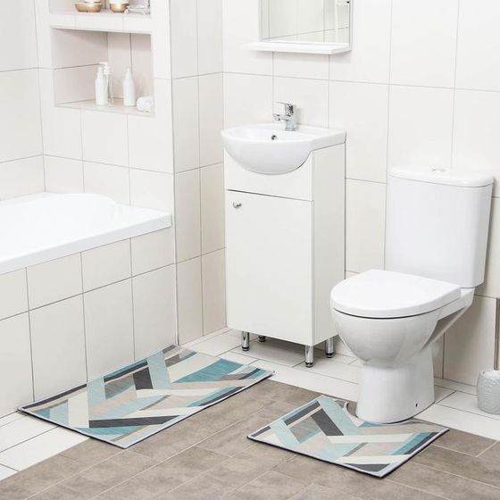 Набор ковриков для ванной и туалета Доляна «Свэч», 2 шт: 50×80, 40×50 см