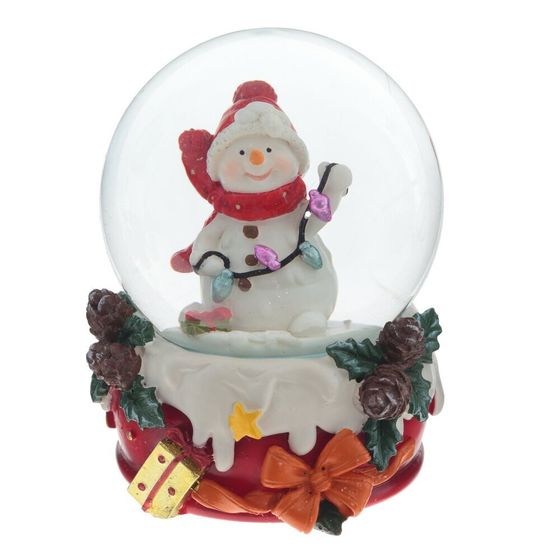 Фигурка декор в стекл шаре &quot;Снеговик&quot;, D6 см, L7 W7 H9 см, 2в.