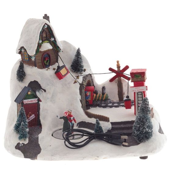 Фигурка декоративная &quot;Рождество&quot; (4 мелодии, подсвет, движ, 3xAA н/п, +USB), L30,5 W20 H24 см