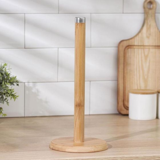 Держатель для бумажных полотенец Доляна Bamboo, 14×32 см, бамбук