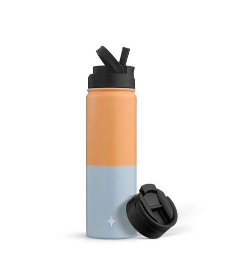 Water Bottle with Flip Lid, Sport Straw Lid, 22 oz