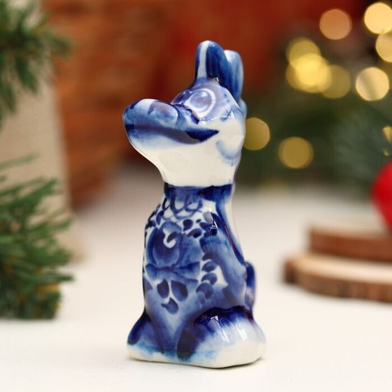 !09 Сувенир (набор 2 штуки) "Дракон Ацелот - девочка", гжель