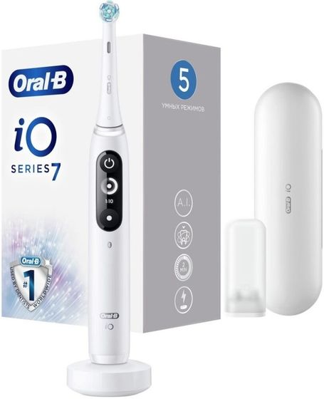 Зубная щетка электрическая Oral-B IO7 ALABASTER белый