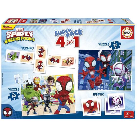 EDUCA BORRAS Superpack 4 In 1 Spidey And His Amazing Friends Puzzle