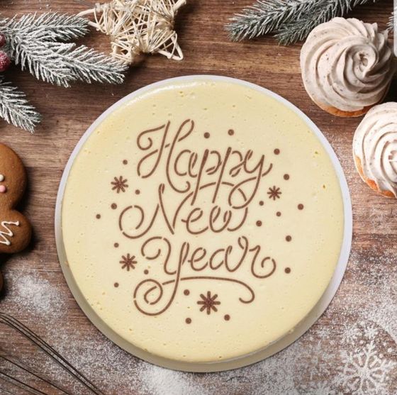 !09 Набор из 2-х штук - Трафарет для выпечки "Счастливого Нового года" 22,4*19 см.