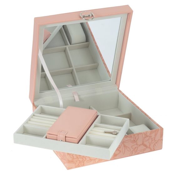 Шкатулка для украшений с дорожным футляром, Д25 Ш25 В9 см