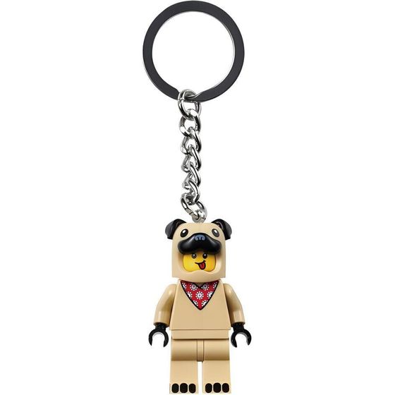 LEGO French Bull Dog Guy Key Chain Building Blocks 854158