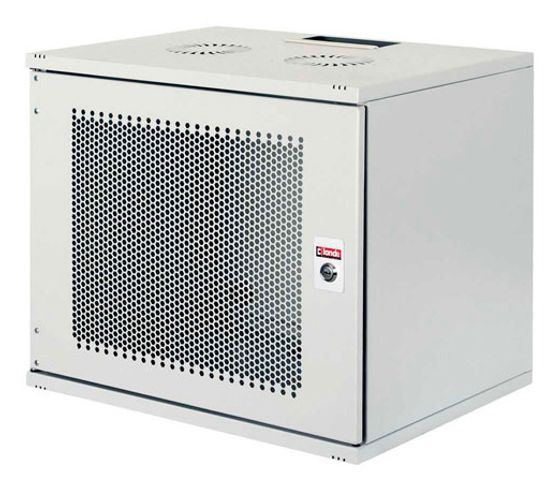 Шкаф коммутационный Lande NetBox Soho (LN-SH12U5440-BL-F0-3) настенный 12U 540x400мм пер.дв.перфор. задн.дв.стал.лист несъемн.бок.пан. направл.под за