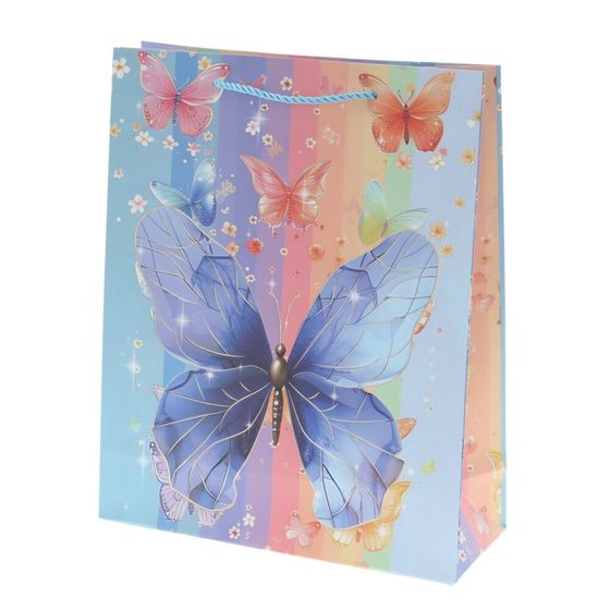 Пакет подарочный (бумага 210г/м2, блок микс 12шт), L26 W10 H32 см, 4в.