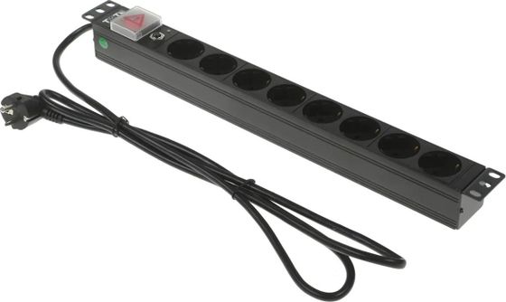 Блок распределения питания Lanmaster TWT-PDU19-16A8P-1.8 гор.размещ. 8xSchuko базовые 16A Schuko 1.8м