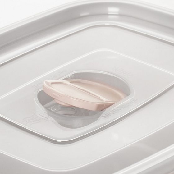 Контейнер для СВЧ розовый 1л прямоугольный