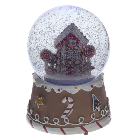 Фигурка декор в стекл шаре &quot;Домик&quot; (подсвет,муз,вьюга, 3хААА н/п), D 10 см, L12 W11 H14 см