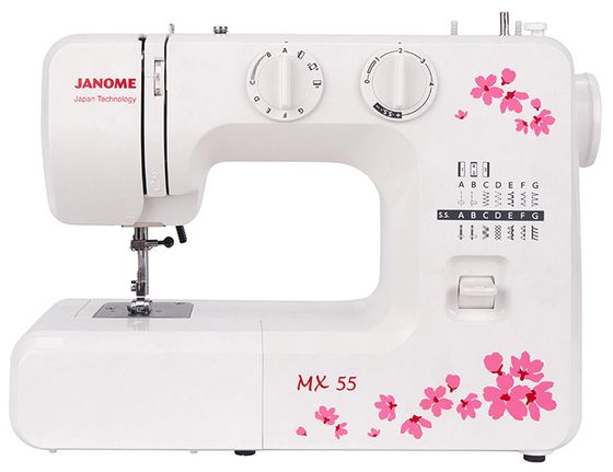 Швейная машина Janome MX 55 белый/розовый