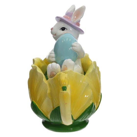 Фигурка декоративная &quot;Заяц в чашке&quot;, L10 W7,5 H12,5 см