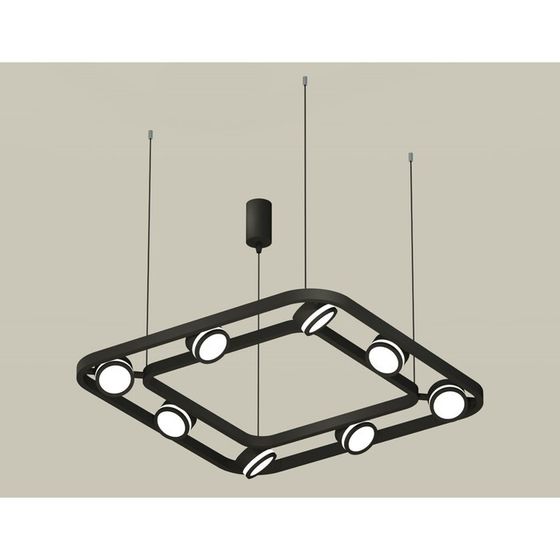 Комплект подвесного поворотного светильника с акрилом Ambrella light, Traditional DIY, XB9182150, 8хGX53, цвет чёрный песок, белый матовый