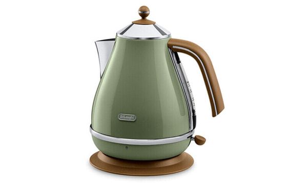 DeLonghi Electric Kettles 1700ml Vintage Water-Boiling For Home Use Office 304 Stainless Steel Large Capacity KBOV2001