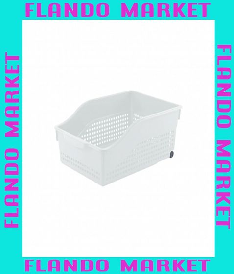 Контейнер Лофт белый 305х210х125мм на колесах широкий