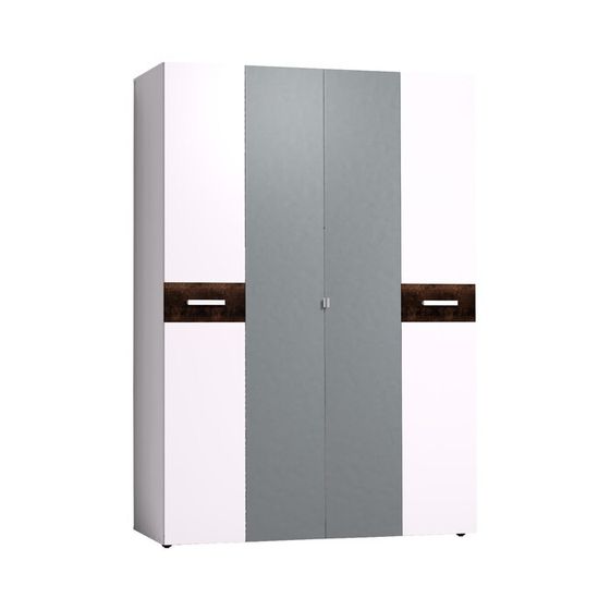 Шкаф для одежды и белья «Норвуд 555», 1600 × 583 × 2300 мм, цвет белый / орех шоколадный