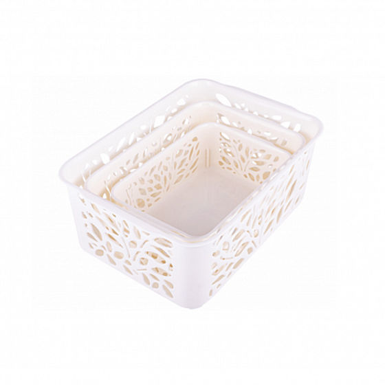 Набор корзинок LEAVES молочных 3шт S+M+L (1,2+2,3+4л)