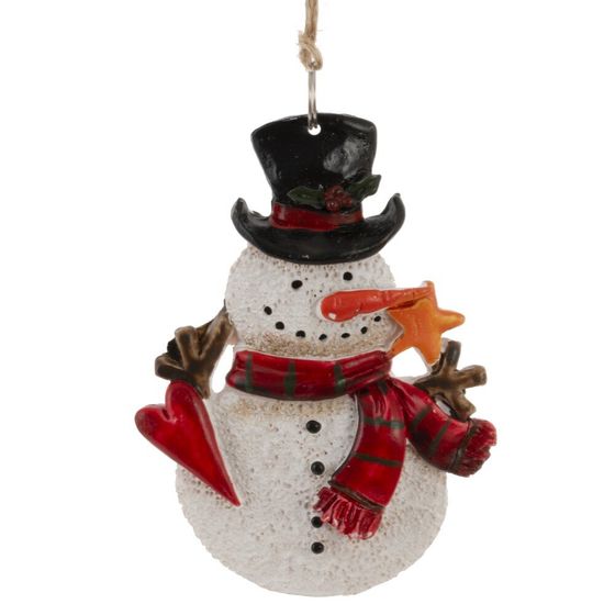 Изделие декоративное подвесное "Снеговик", L6,5 W1,5 H8,5 см, 4в.