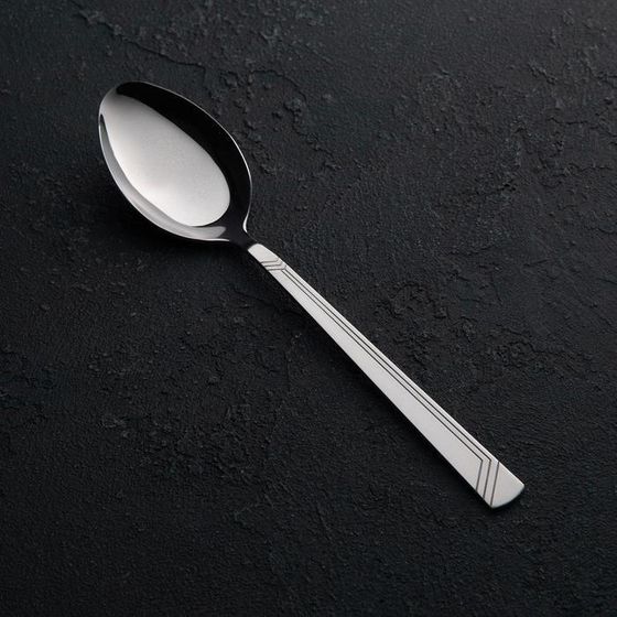 Ложка столовая «Аппетит», h=19,5 см, толщина 2 мм, цвет серебряный