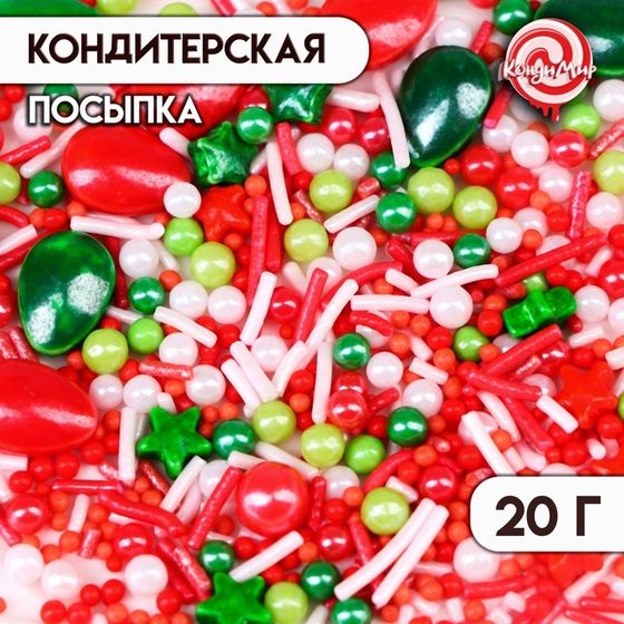 Новогодняя кондитерская посыпка «Новый год к нам мчится», 20 г