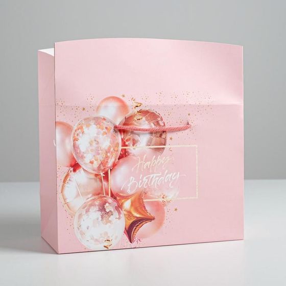 !Пакет—коробка 2 штуки Happy birthday, 28 × 20 × 13 см