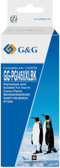 Картридж струйный G&amp;G GG-PGI450XLBK черный (20.4мл) для Canon MG6340/5440/IP7240