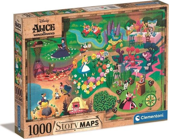 Clementoni Puzzle 1000 elementów Story Maps Alicja w Krainie Czarów