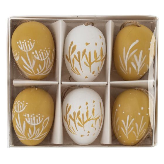 Набор из 6-ти изделий декоративных подвесных "Яйцо" (3,5*5,5), L15 W13 H5 см