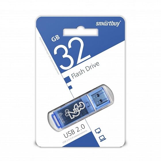 Флеш диск 32Gb Smartbuy Glossy SB32GBGS-B USB2.0 синий